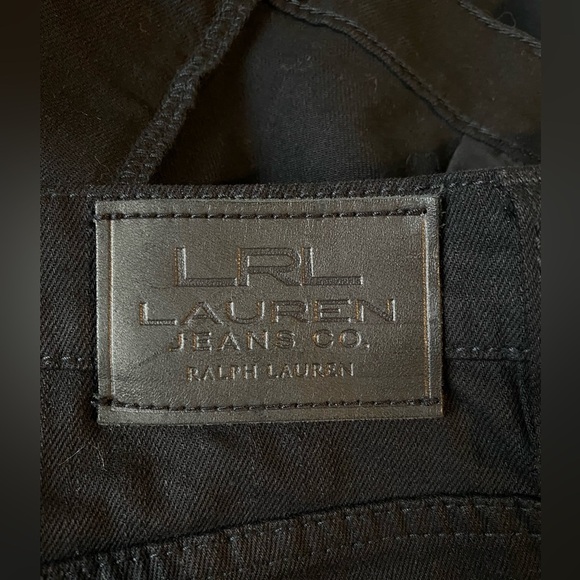 Lauren Ralph Lauren Woman’s Black Cotton Blend Classic Straight Jean, Size 12P - Picture 5 of 8
